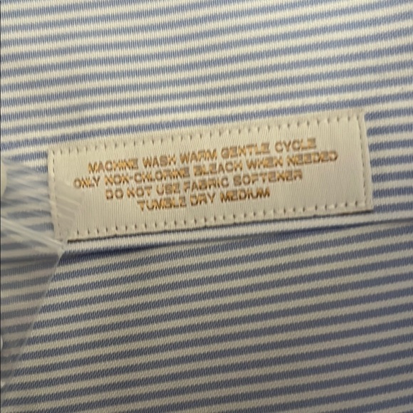 Roundtree & Yorke Blue Dress Shirt Classic Pinstripe - Picture 7 of 11